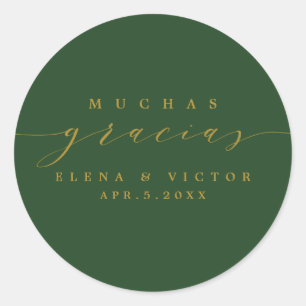ELEGANT SCRIPT MUCHAS GRACIAS   DANK IHNEN STICKER