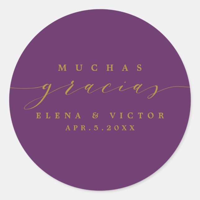 ELEGANT SCRIPT MUCHAS GRACIAS | DANK IHNEN STICKER (Vorderseite)