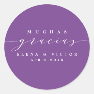 ELEGANT SCRIPT MUCHAS GRACIAS   DANK IHNEN STICKER