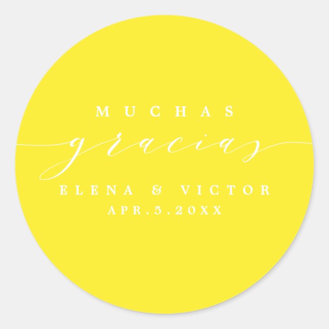 ELEGANT SCRIPT MUCHAS GRACIAS | DANK IHNEN STICKER (Vorderseite)