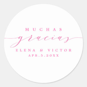 ELEGANT SCRIPT MUCHAS GRACIAS   DANK IHNEN STICKER