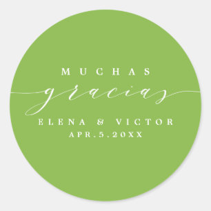 ELEGANT SCRIPT MUCHAS GRACIAS DANK IHNEN STICKER