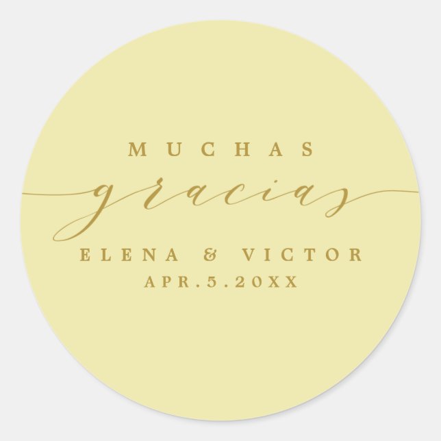 ELEGANT SCRIPT MUCHAS GRACIAS | DANK IHNEN STICKER (Vorderseite)