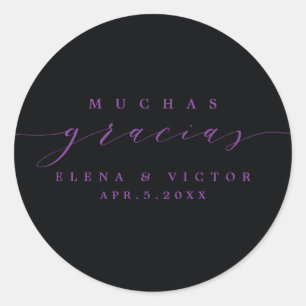 ELEGANT SCRIPT MUCHAS GRACIAS   DANK IHNEN STICKER
