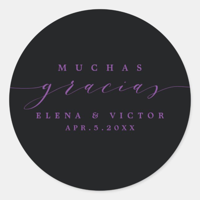 ELEGANT SCRIPT MUCHAS GRACIAS | DANK IHNEN STICKER (Vorderseite)