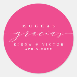 ELEGANT SCRIPT MUCHAS GRACIAS   DANK IHNEN STICKER