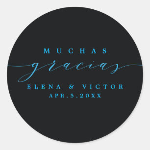 ELEGANT SCRIPT MUCHAS GRACIAS DANK IHNEN STICKER