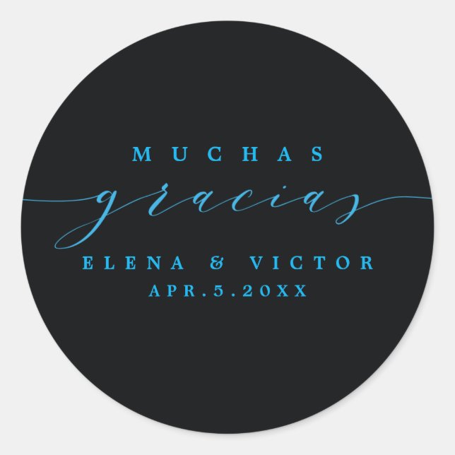 ELEGANT SCRIPT MUCHAS GRACIAS | DANK IHNEN STICKER (Vorderseite)