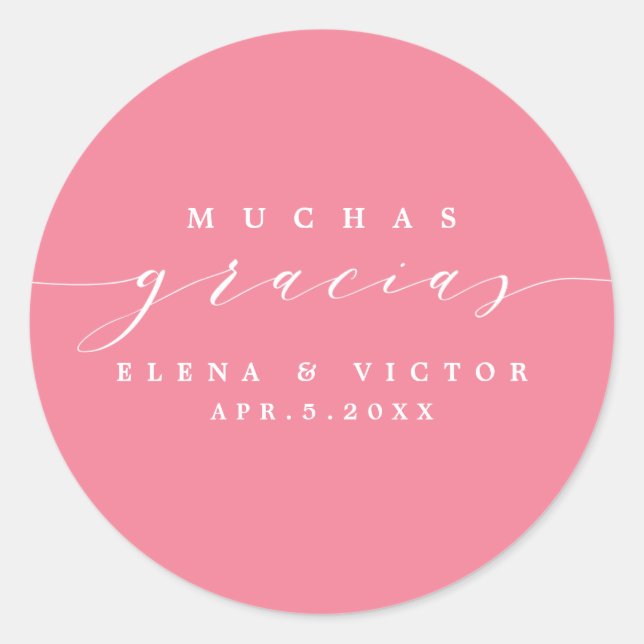 ELEGANT SCRIPT MUCHAS GRACIAS | DANK IHNEN STICKER (Vorderseite)
