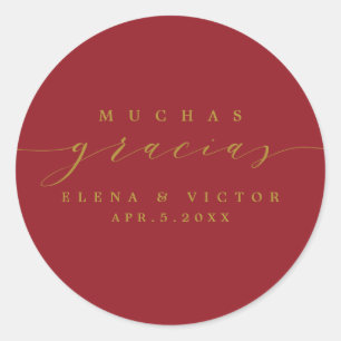 ELEGANT SCRIPT MUCHAS GRACIAS   DANK IHNEN STICKER