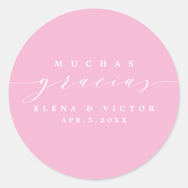 ELEGANT SCRIPT MUCHAS GRACIAS | DANK IHNEN STICKER (Vorderseite)