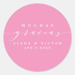 ELEGANT SCRIPT MUCHAS GRACIAS   DANK IHNEN STICKER