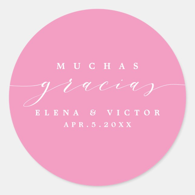 ELEGANT SCRIPT MUCHAS GRACIAS | DANK IHNEN STICKER (Vorderseite)