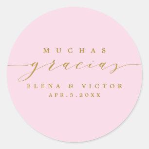 ELEGANT SCRIPT MUCHAS GRACIAS   DANK IHNEN STICKER