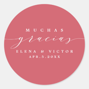 ELEGANT SCRIPT MUCHAS GRACIAS   DANK IHNEN STICKER