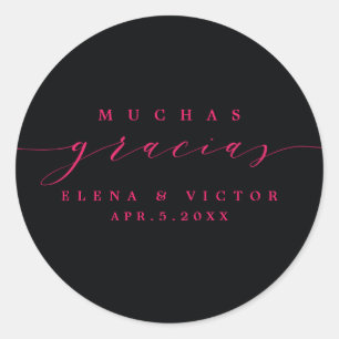 ELEGANT SCRIPT MUCHAS GRACIAS DANK IHNEN STICKER