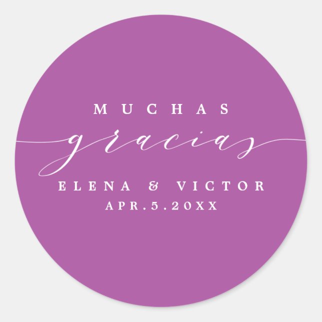 ELEGANT SCRIPT MUCHAS GRACIAS | DANK IHNEN STICKER (Vorderseite)