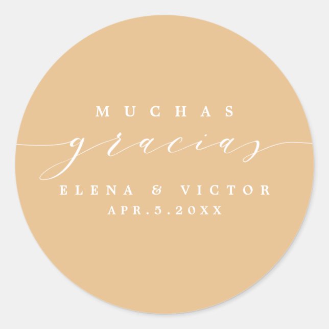 ELEGANT SCRIPT MUCHAS GRACIAS | DANK IHNEN STICKER (Vorderseite)