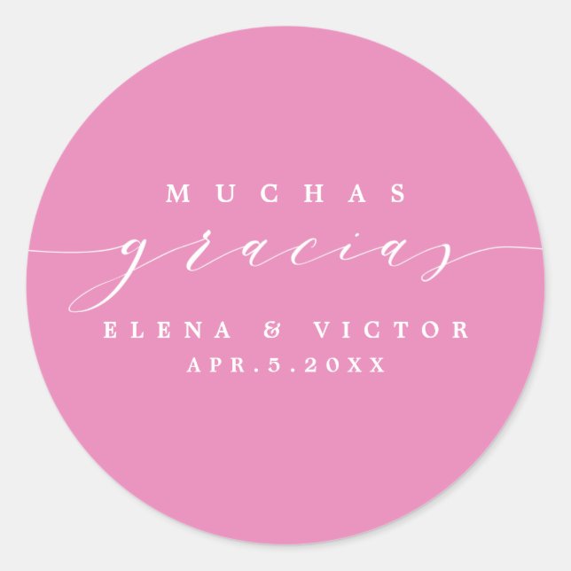 ELEGANT SCRIPT MUCHAS GRACIAS | DANK IHNEN STICKER (Vorderseite)