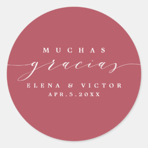 ELEGANT SCRIPT MUCHAS GRACIAS DANK IHNEN STICKER