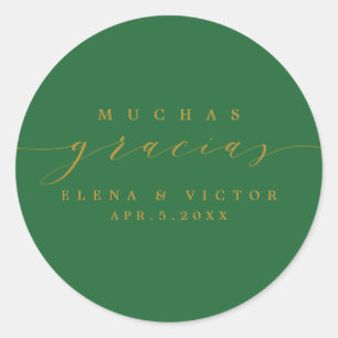 ELEGANT SCRIPT MUCHAS GRACIAS   DANK IHNEN STICKER
