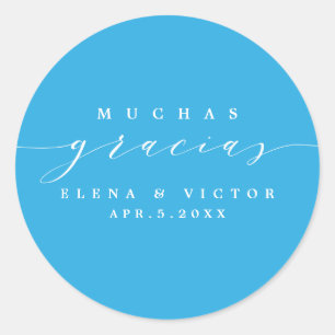 ELEGANT SCRIPT MUCHAS GRACIAS   DANK IHNEN STICKER