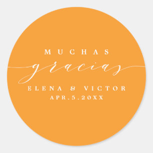 ELEGANT SCRIPT MUCHAS GRACIAS   DANK IHNEN STICKER