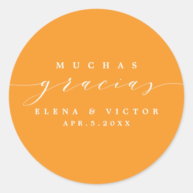 ELEGANT SCRIPT MUCHAS GRACIAS | DANK IHNEN STICKER (Vorderseite)