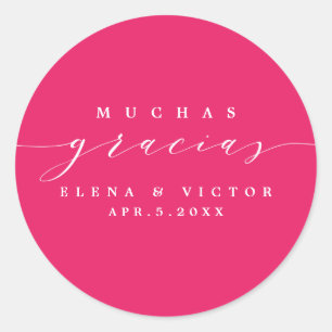 ELEGANT SCRIPT MUCHAS GRACIAS   DANK IHNEN STICKER