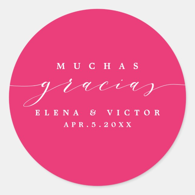 ELEGANT SCRIPT MUCHAS GRACIAS | DANK IHNEN STICKER (Vorderseite)
