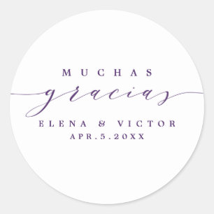 ELEGANT SCRIPT MUCHAS GRACIAS DANK IHNEN STICKER