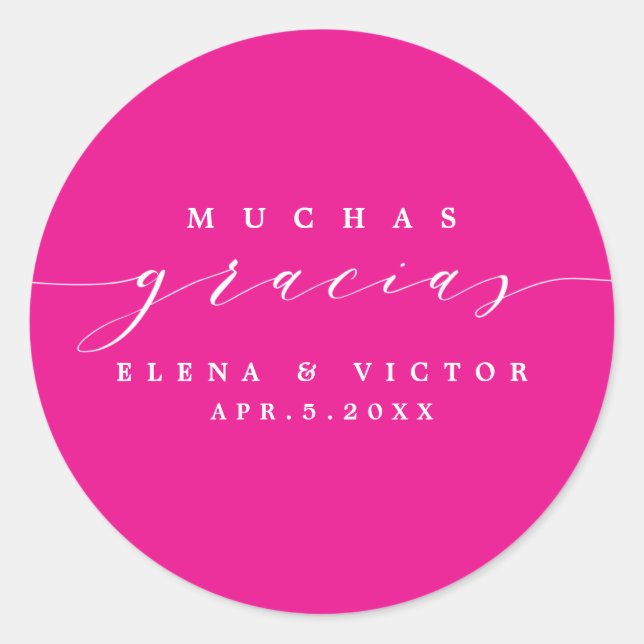 ELEGANT SCRIPT MUCHAS GRACIAS | DANK IHNEN STICKER (Vorderseite)