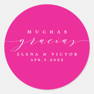ELEGANT SCRIPT MUCHAS GRACIAS   DANK IHNEN STICKER