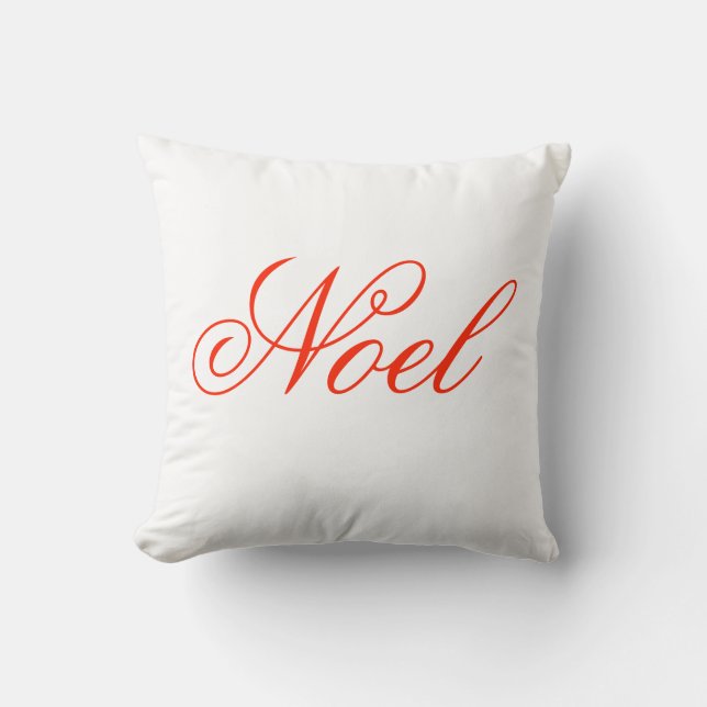 Elegant Script Noel Pillow Kissen (Vorderseite)