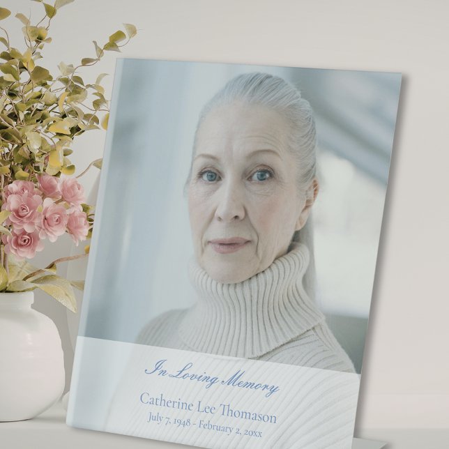 Elegant Script Photo Funeral Table Sign Sockelschild (In Loving Memory Funeral Memorial Table Sign
)