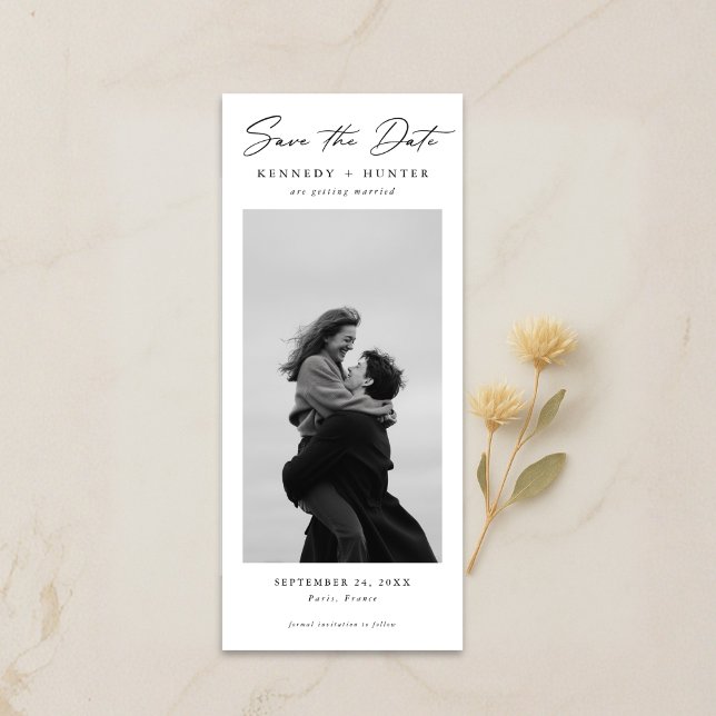 Elegant Script Romantic Modern Photo Wedding Save The Date (Von Creator hochgeladen)