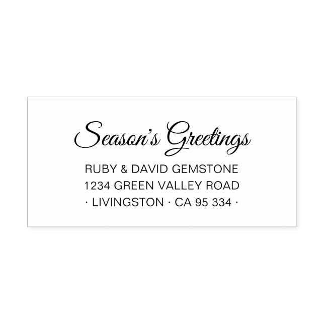 Elegant Script Seasons Greetings Typography Permastempel (Design)