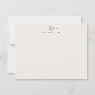 Elegant Script Two Initials Monogramm Elfenbeinfar Einladung