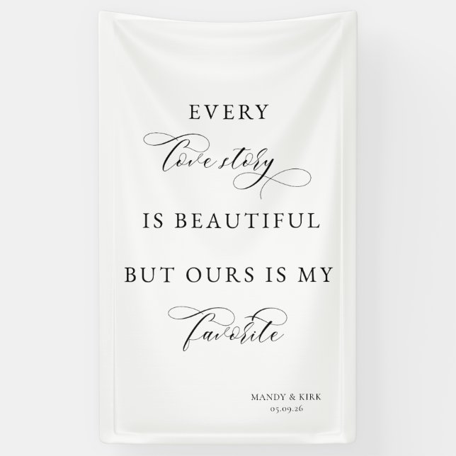 Elegant Script Wedding Backdrop Banner – love  (Vertikal)