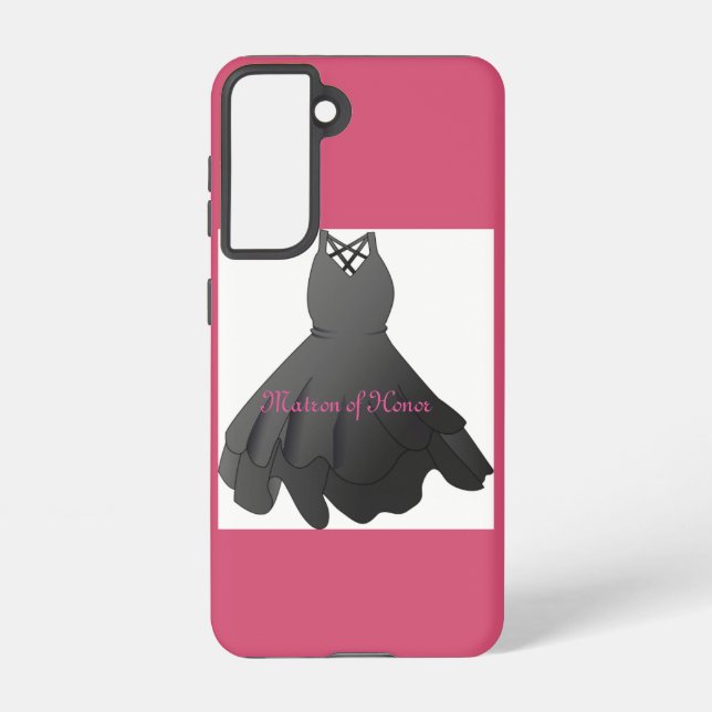 Elegant Script Wedding Dress Matron of Honor Samsung Galaxy Hülle (Rückseite)