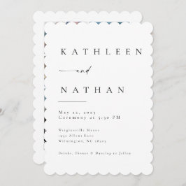 Elegant Script Wedding Invitation with 5 Photos Einladung