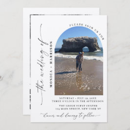 Elegant Script Wedding QR Code Invitation Einladung