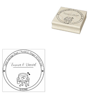 Elegant Script Wedding Return Address Stamp Gummistempel