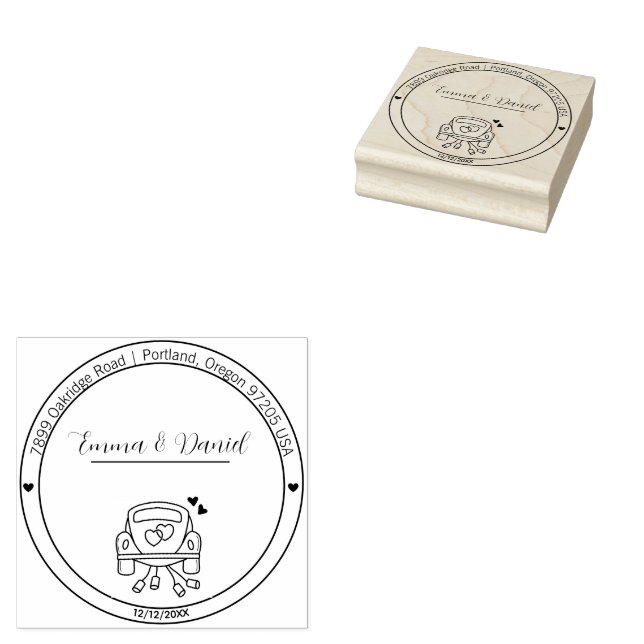 Elegant Script Wedding Return Address Stamp Gummistempel (Stempel)