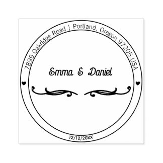 Elegant Script Wedding Return Address Stamp Gummistempel