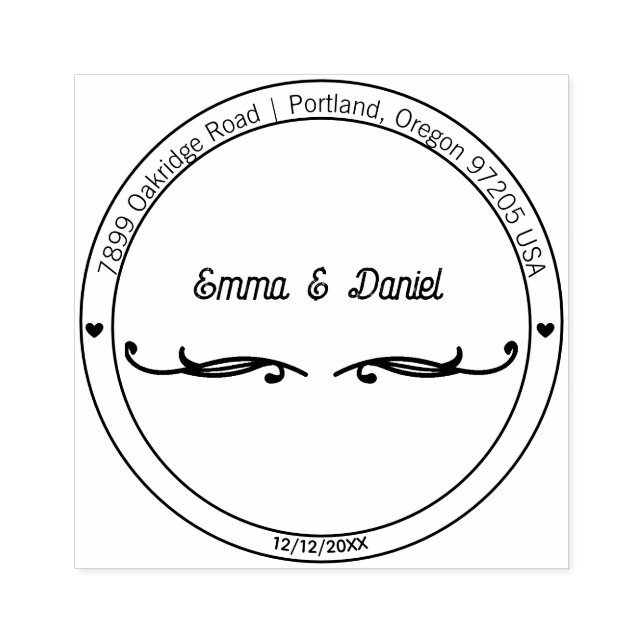 Elegant Script Wedding Return Address Stamp Gummistempel (Prägung)