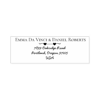 Elegant Script Wedding Return Address Stamp Permastempel