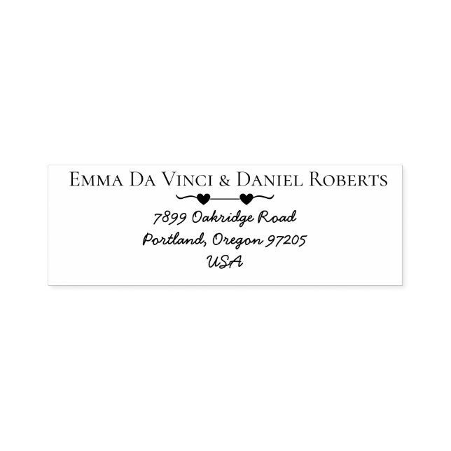Elegant Script Wedding Return Address Stamp Permastempel (Design)