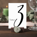 Elegant Script Wedding Table Number Card Tischnummer<br><div class="desc">Guide guests to their seats with this elegant minimalist wedding table number card featuring a bold script numeral paired with refined classic typography. The striking oversized number creates a stylish focal point while the clean layout keeps the design modern, timeless, and easy to read. Designed to complement sophisticated wedding décor,...</div>
