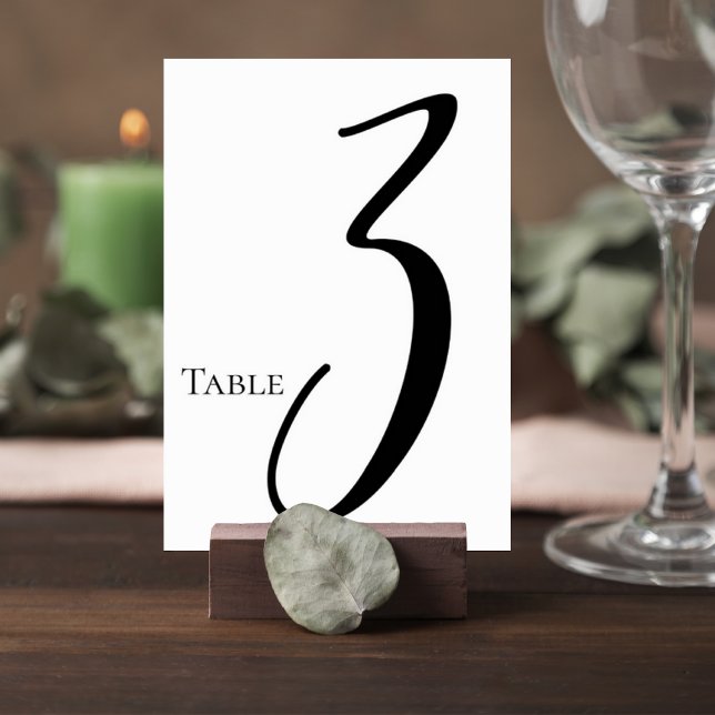 Elegant Script Wedding Table Number Card Tischnummer (Von Creator hochgeladen)